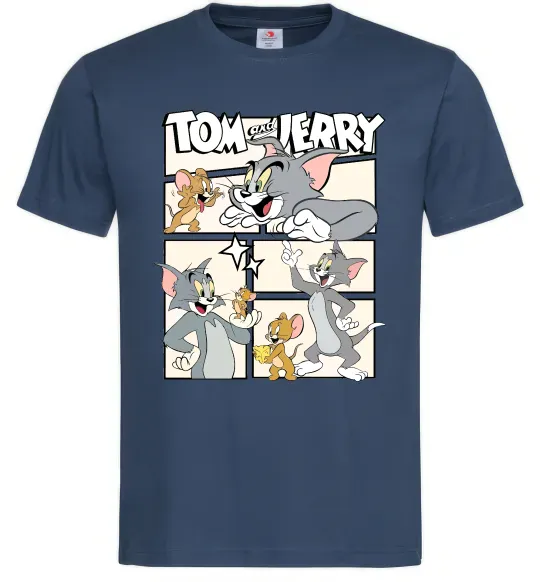 Чоловіча футболка Tom and Jerry collage Темно-синій фото