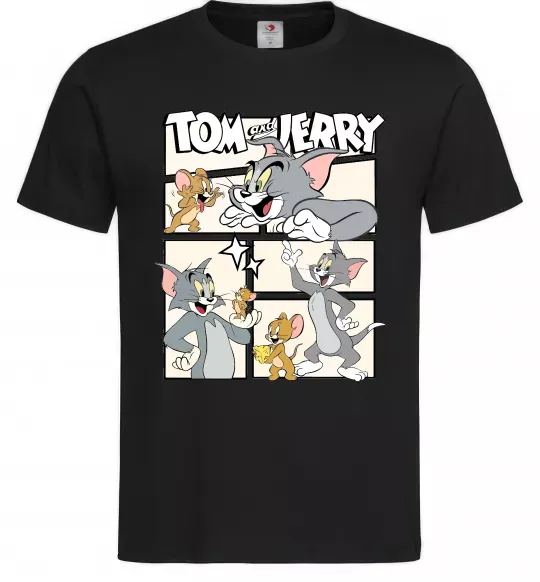 Чоловіча футболка Tom and Jerry collage Чорний фото