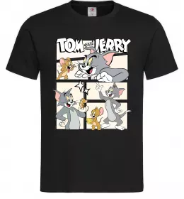 Чоловіча футболка Tom and Jerry collage Чорний фото