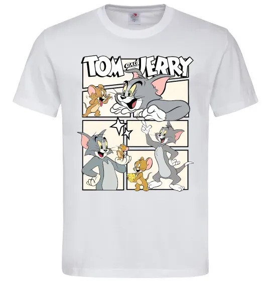 Чоловіча футболка Tom and Jerry collage Білий фото