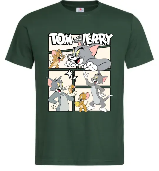Чоловіча футболка Tom and Jerry collage Темно-зелений фото