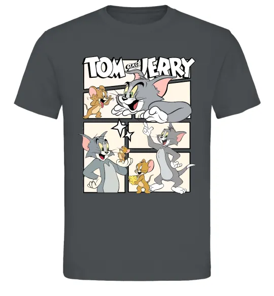 Чоловіча футболка Tom and Jerry collage Графіт фото