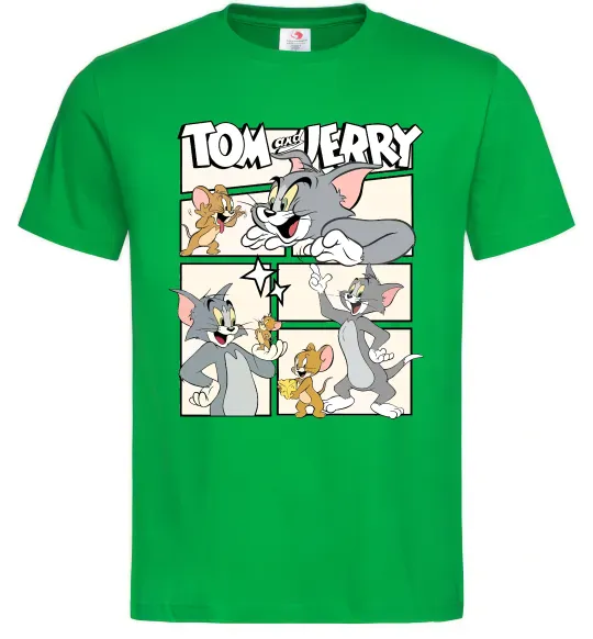 Чоловіча футболка Tom and Jerry collage Зелений фото