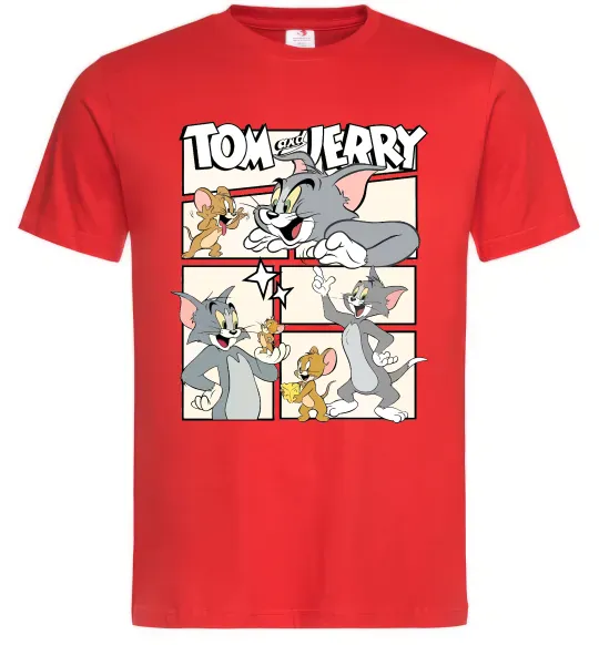 Чоловіча футболка Tom and Jerry collage Червоний фото