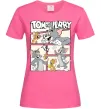 Жіноча футболка Tom and Jerry collage Яскраво-рожевий фото
