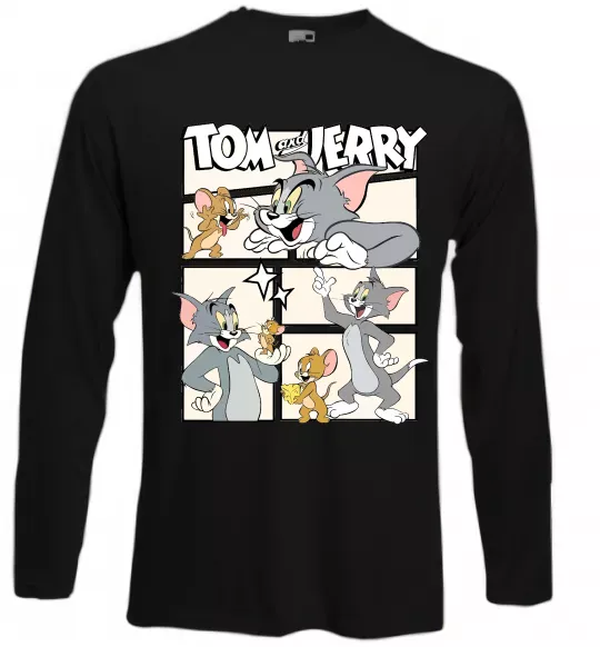 Лонгслив Tom and Jerry collage Черный фото