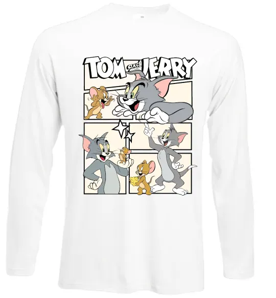 Лонгслив Tom and Jerry collage Белый фото