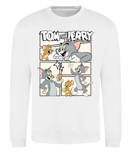 Світшот Tom and Jerry collage Білий фото