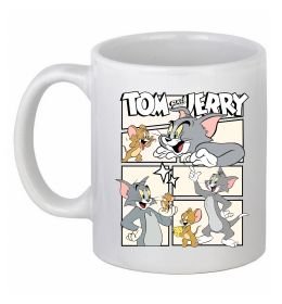 Чашка керамическая Tom and Jerry collage