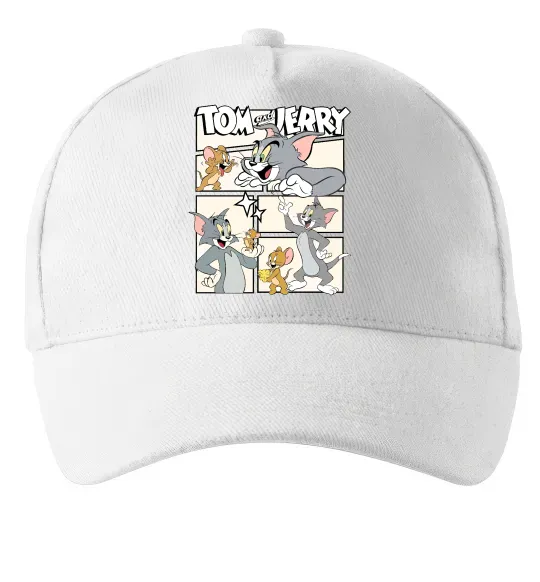 Кепка Tom and Jerry collage Білий фото