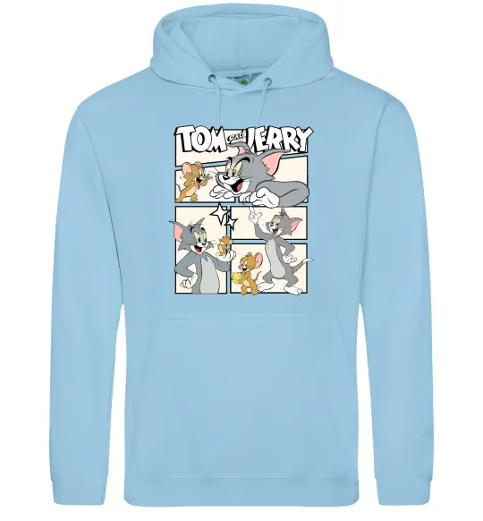 Женская толстовка (худи) Tom and Jerry collage Голубой фото