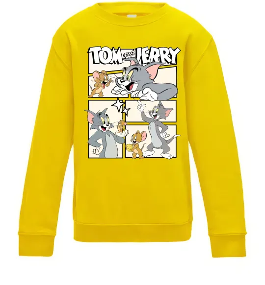 Детский Свитшот Tom and Jerry collage Солнечно желтый фото