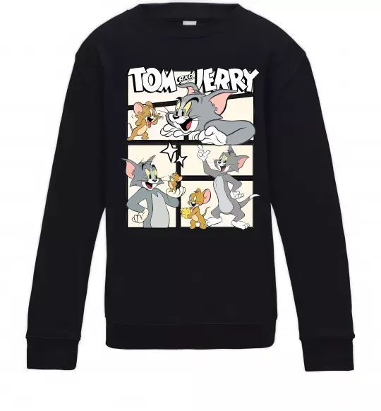 Детский Свитшот Tom and Jerry collage Черный фото