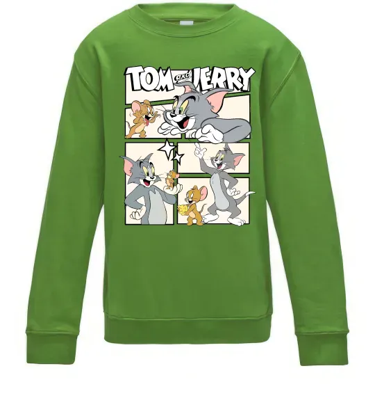 Детский Свитшот Tom and Jerry collage Лаймовый фото