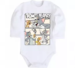 Детский боди Tom and Jerry collage Белый фото