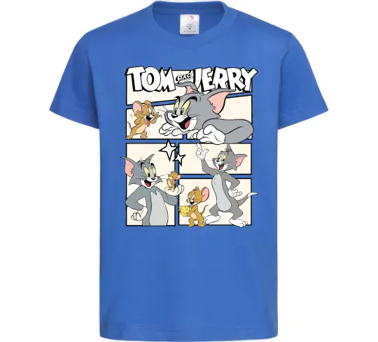 Детская футболка Tom and Jerry collage Ярко-синий фото