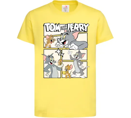 Детская футболка Tom and Jerry collage Лимонный фото