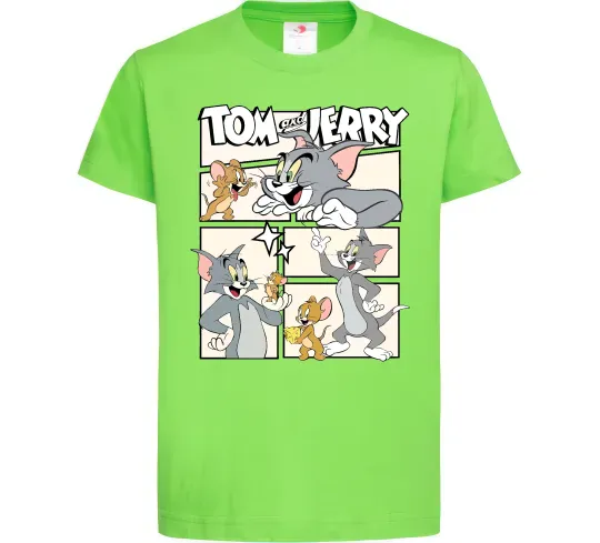 Детская футболка Tom and Jerry collage Лаймовый фото