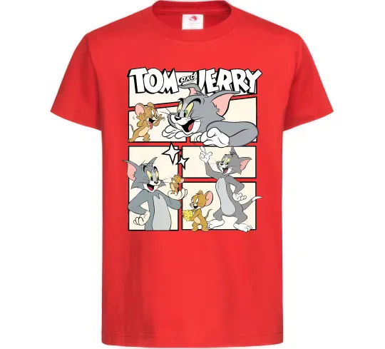 Детская футболка Tom and Jerry collage Красный фото