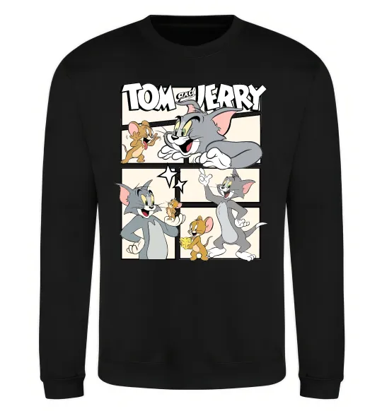 Світшот Tom and Jerry collage Чорний фото
