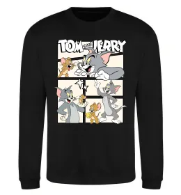 Світшот Tom and Jerry collage Чорний фото