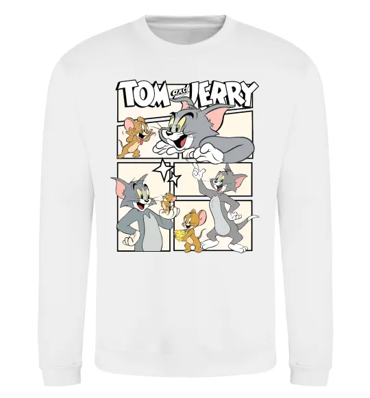 Світшот Tom and Jerry collage Білий фото