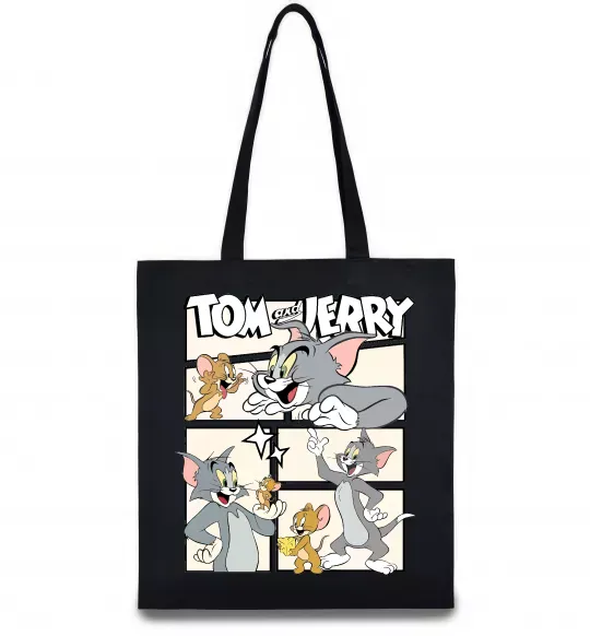 Еко-сумка Tom and Jerry collage Чорний фото