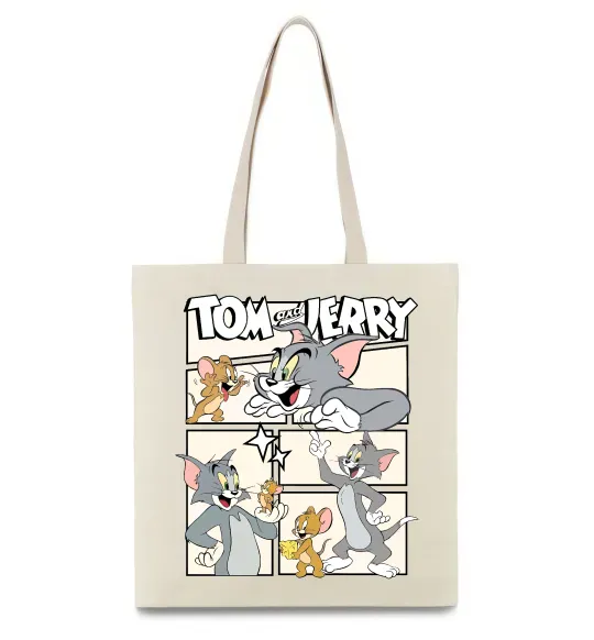 Еко-сумка Tom and Jerry collage Бежевий фото