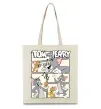 Еко-сумка Tom and Jerry collage Бежевий фото