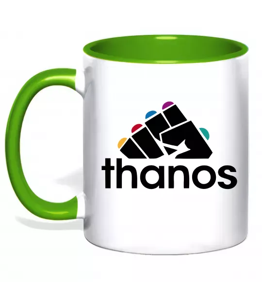 Чашка с цветной ручкой Thanos рукавиця Зеленый фото