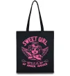 Еко-сумка Sweet girl with anger Чорний фото