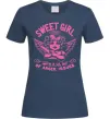 Жіноча футболка Sweet girl with anger Темно-синій фото
