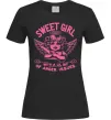 Жіноча футболка Sweet girl with anger Чорний фото