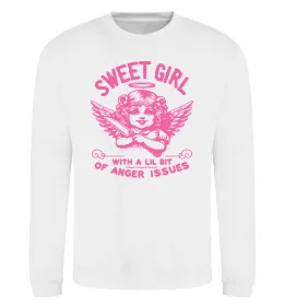 Світшот Sweet girl with anger Білий фото