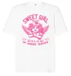 Футболка Оверсайз Sweet girl with anger Білий фото