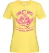 Жіноча футболка Sweet girl with anger Лимонний фото