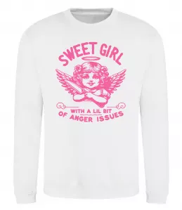 Свитшот Sweet girl with anger Белый фото