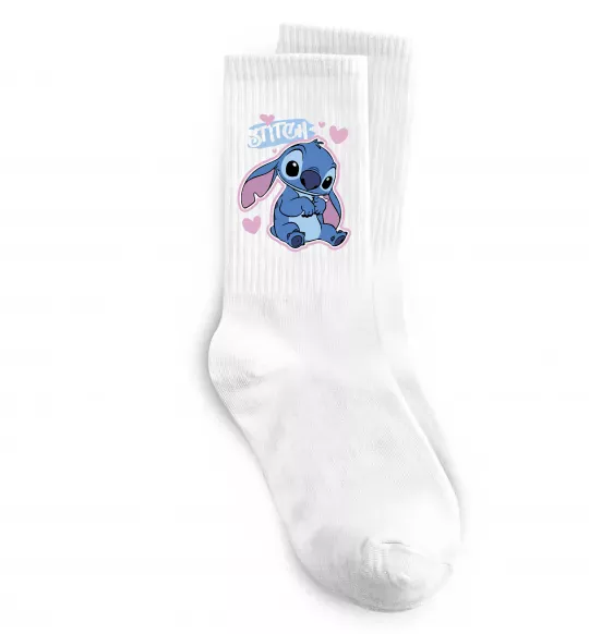 Носки Стіч сердця Белый фото