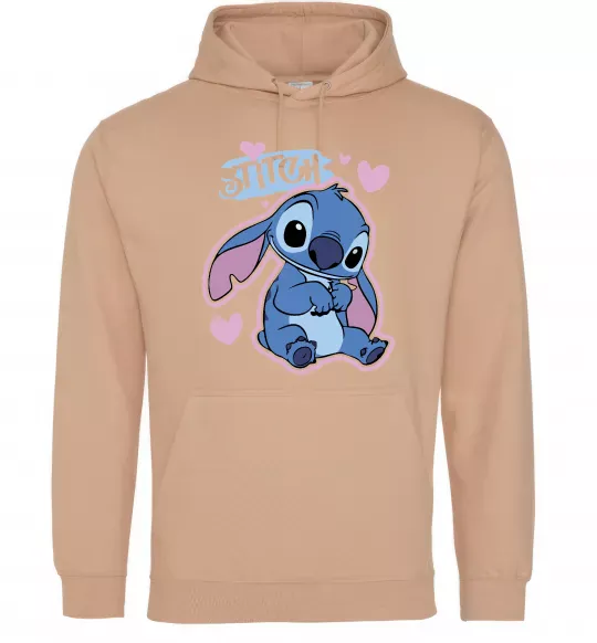 Мужская толстовка (худи) Стіч сердця Песочный фото