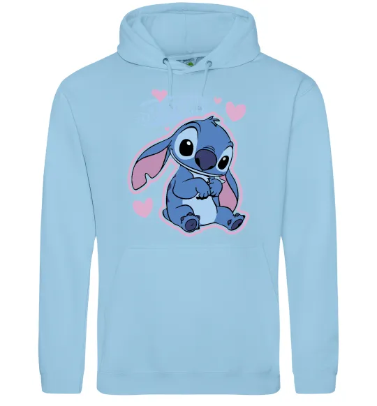 Женская толстовка (худи) Стіч сердця Голубой фото