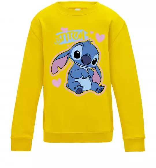 Детский Свитшот Стіч сердця Солнечно желтый фото