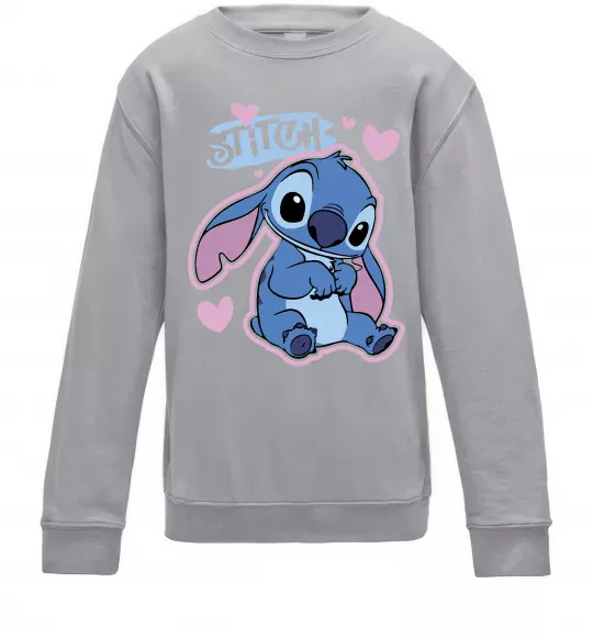 Детский Свитшот Стіч сердця Серый меланж фото