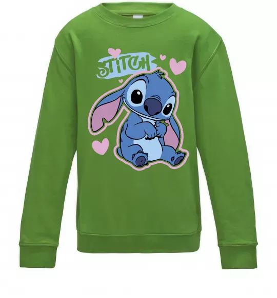 Детский Свитшот Стіч сердця Лаймовый фото