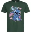 Чоловіча футболка Стіч сердця Темно-зелений фото