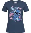 Женская футболка Стіч сердця Темно-синий Женская футболка Стіч сердця Темно-синий фото
