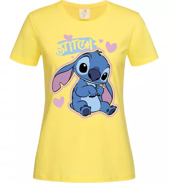 Женская футболка Стіч сердця Лимонный фото