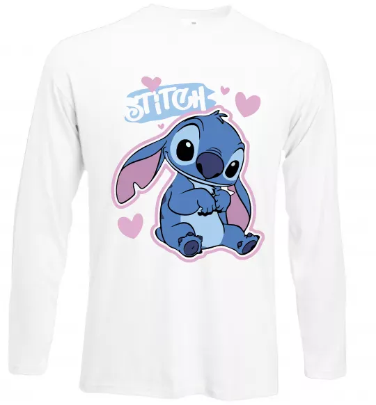 Лонгслив Стіч сердця Белый фото