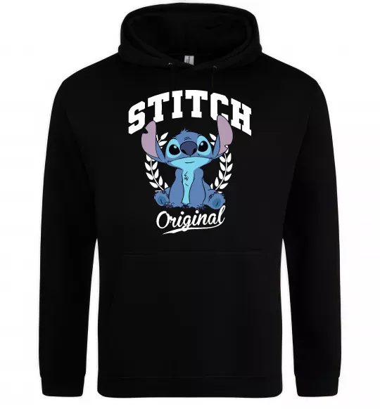 Мужская толстовка (худи) Stitch original Черный фото