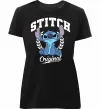 Женская премиум футболка Stitch original Черный фото
