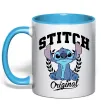 Чашка с цветной ручкой Stitch original Голубой фото
